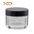 PETG empty paint black transparent cosmetic jar customized promotional 30g 50g cream jar